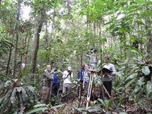 PhD students learning LiDAR in Mondah forest reserve, Gabon (photo: Aida Cuni Sanchez 2013)